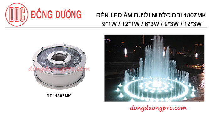 Đèn LED âm dưới nước Model-DDL 180ZMK - Đèn led âm nước đài phun nước