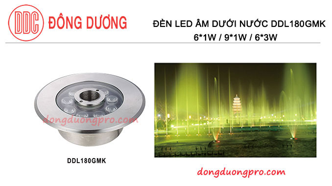 ĐÈN LED CHIẾU SÁNG ĐÀI PHUN NƯỚC - DDL-180GMK