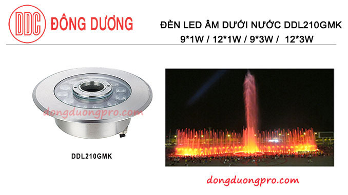 ĐÈN LED CHIẾU SÁNG ĐÀI PHUN NƯỚC, ĐÈN LED CHIẾU SÁNG DƯỚI NƯỚC - DDL-210GMK