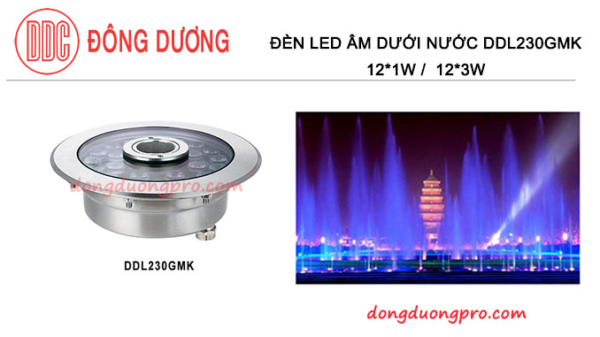 ĐÈN LED CHIẾU SÁNG DƯỚI NƯỚC DÙNG ĐỂ THIẾT KẾ NHẠC NƯỚC, SÀN PHUN NƯỚC NGHỆ THUẬT - DDL-230GMK