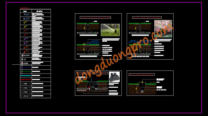 Bản vẽ chi tiết hệ thống tưới nước công viên